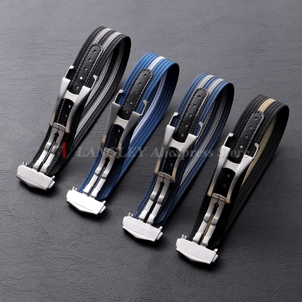Durable Nylon Waterproof Watch Strap with Folding Buckle - Sporty and Stylish Wristband