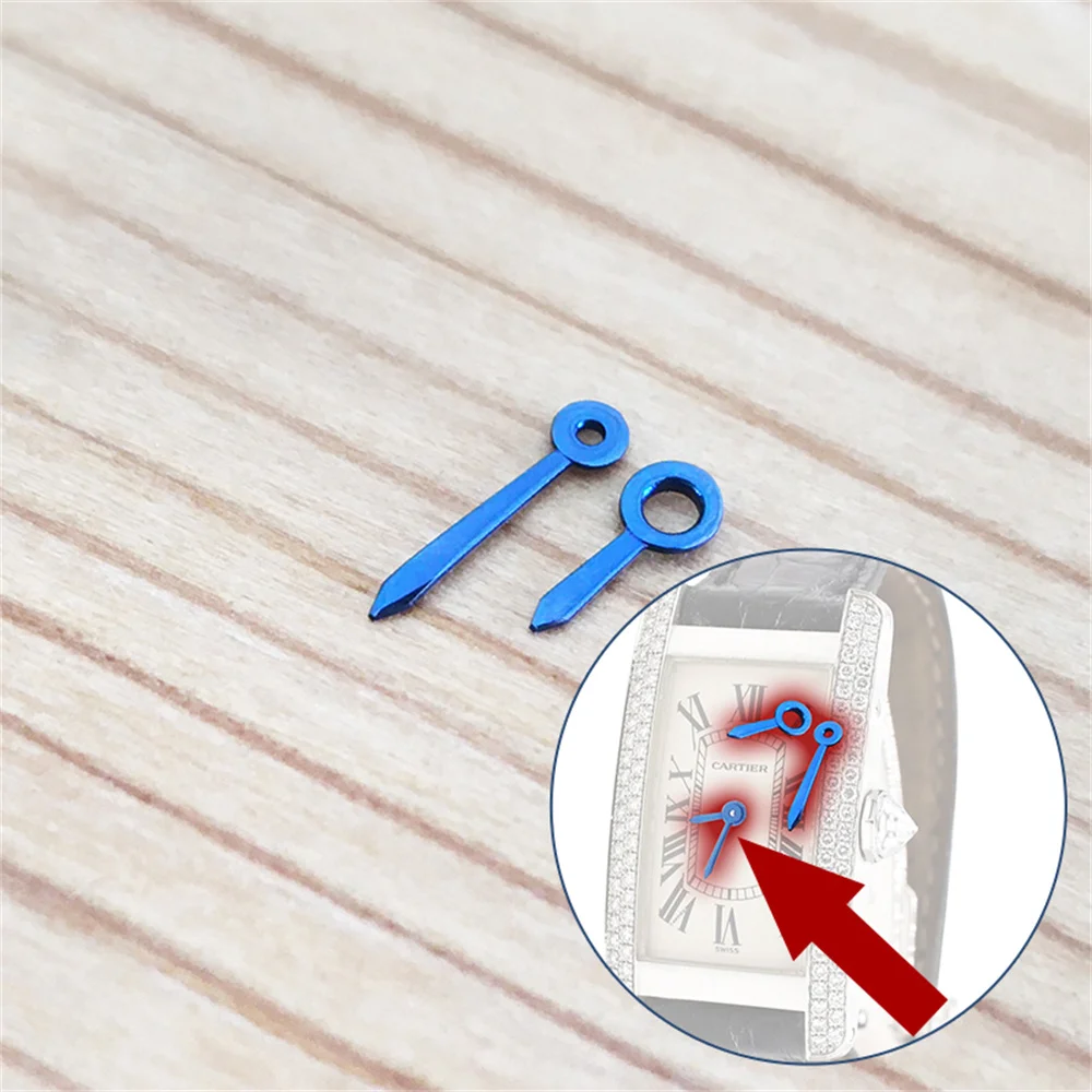 Set Di Lancette Dell'Orologio Blu Arrosto Per Orologio Cartier Tank Americaine 19X35Mm Cal.157 Moevment