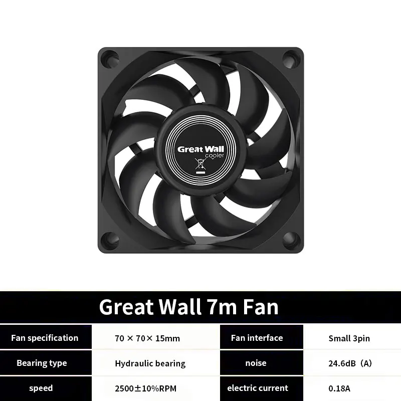 Great Wall 3Pin Cooling Fan Multi-Size 60/70/80/90MM Ultra Silent Low Noise 12V DC Brushless Cooling Fan Kit for PC Chassis Kit