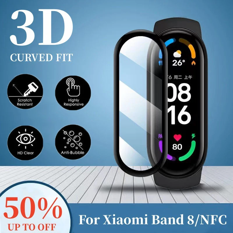 

1/2/3 PCS 3D Curved Soft Hydrogel Film For Xiaomi Mi Band 8 Protective Film Xiomi MiBand 8 Smartwatch Screen Protectors