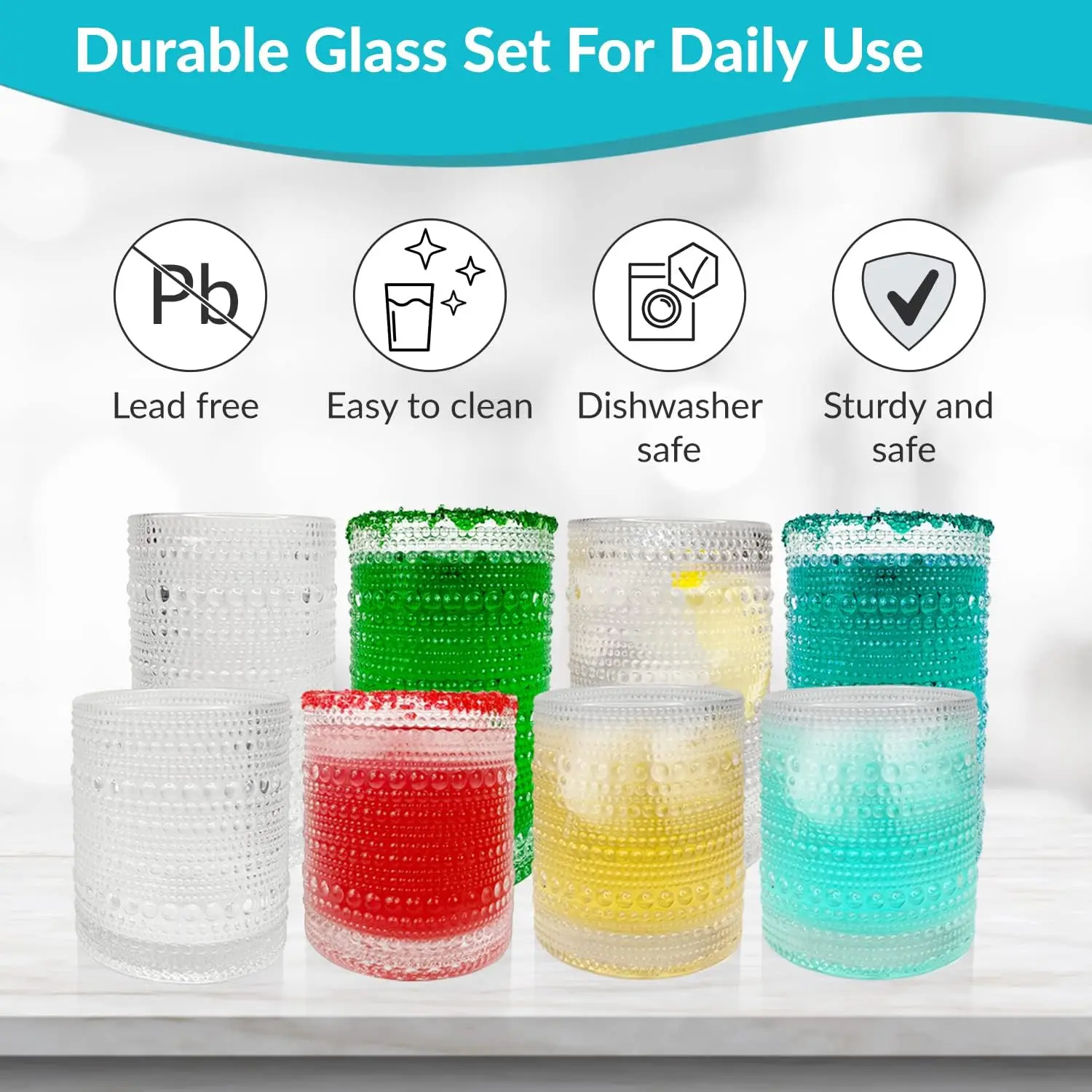 4-Piece Vintage Glassware Drinking Glasses Set with Old Fashioned Glass for  Water,Beer,Soda,Beverages, Dishwasher Safe - AliExpress
