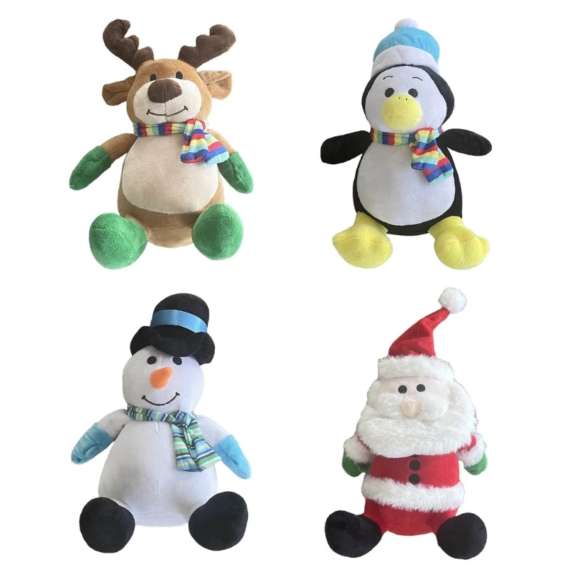 

Stuffed Animal Christmas Santa Toddler Toy Soft Elk Figure for Girl Boy