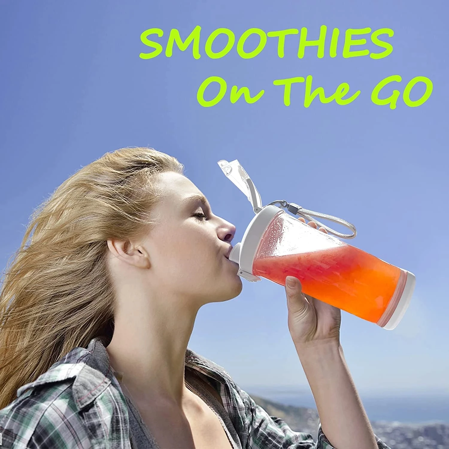 New Portable Blender 600ML Electric Juicer Fruit Mixers 4000mAh USB Rechargeable Smoothie Mini Blender Personal Juicer colorf 6