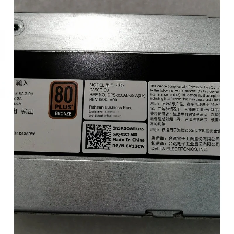 T330 서버용 1개 350W 냉각 전원 공급 장치 D350E-S3 DPS-350AB-28 AHMNXX V13CW