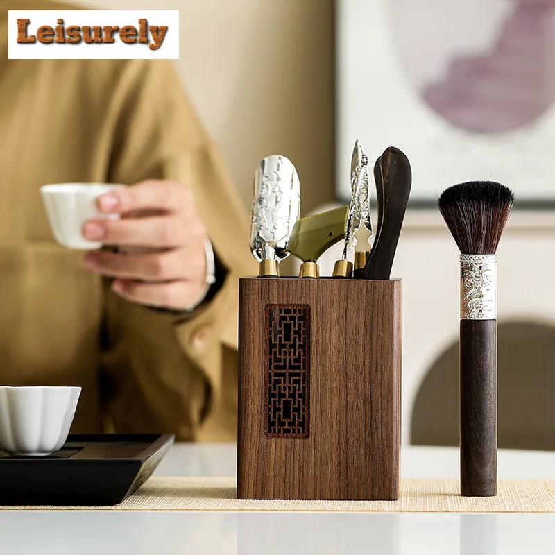 Walnut Wood Weapons Shelf Tea Six Gentlemen Ancient Tea Tool Set Household Teaware Utensils Chinese Tea Set Accessories Craft