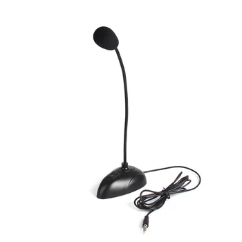 Mini 3.5mm Plug Stand Studio microfono vocale microfono cablato a collo d'oca flessibile per Computer PC Desktop Notebook accessori