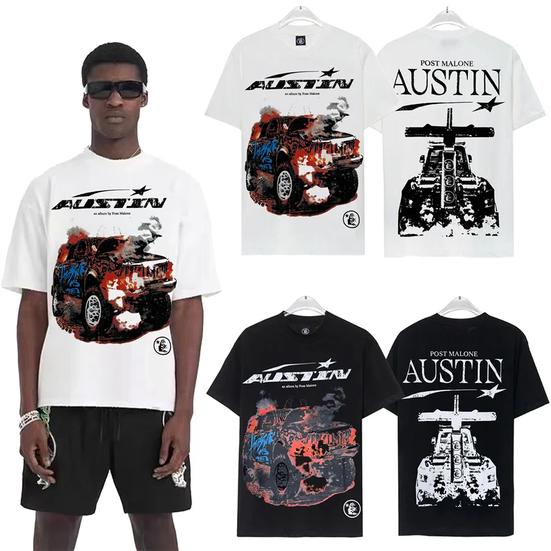 

HELLSTAR Summer American Fashion Brand Creative Fun Printed Short sleeved T-shirt