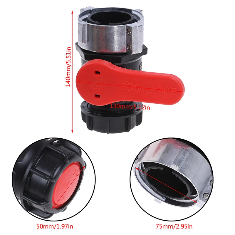 75mm 1000L Water IBC Tank Container Ball Valve DN50 Ton Barrel Ball Valve