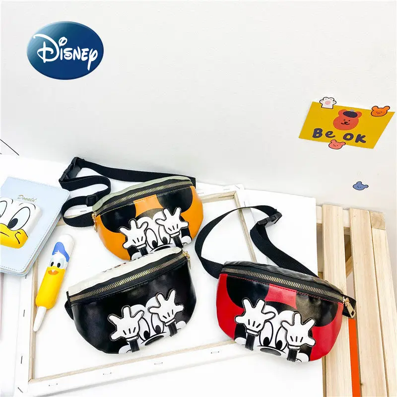 Disney Mickey 2022 New Children's Pockets Cartoon Cute Girls Chest Bag Luxury Brand Fashion Trend Children's Oblique Bag