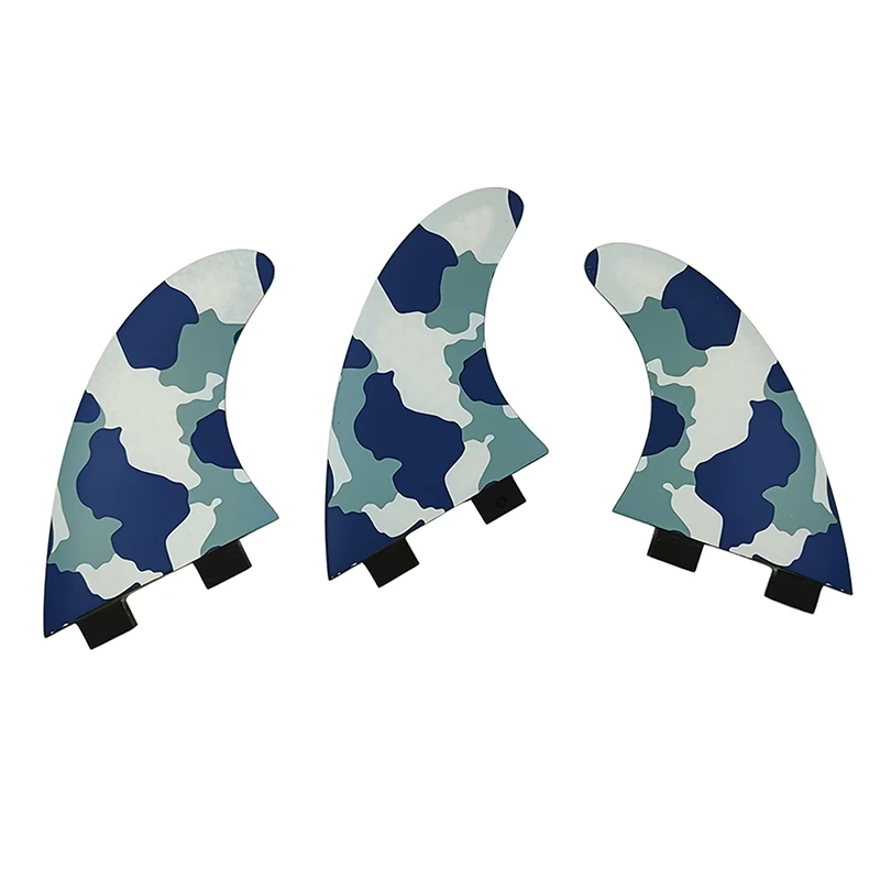 S/M Surfboard Fins Tri Fins Blue Camouflage Surf Fins Double Tabs Base Surfing Accessories UPSURF FCS FINS For Sup Quilhas