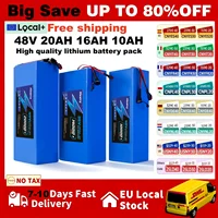 Aleaivy 48V 20Ah 16Ah 10Ah 18650 batterie au Lithium Rechargeable pour 1000W puissance modifiée vélo scooter véhicule avec chargeur 1