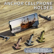 

Magnetic Phone Stand Holder Creative Portable Retro Anchor Shaped Metal Mini Desktop Support Tablet Phone Holder Tripod Tool