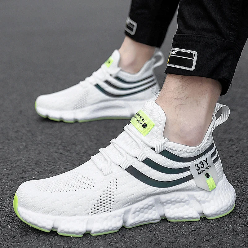 

Мужские дышащие кроссовки, летняя спортивная обувь для бега, женские удобные кроссовки высокого качества, модная Нескользящая Вулканизированная обувь
