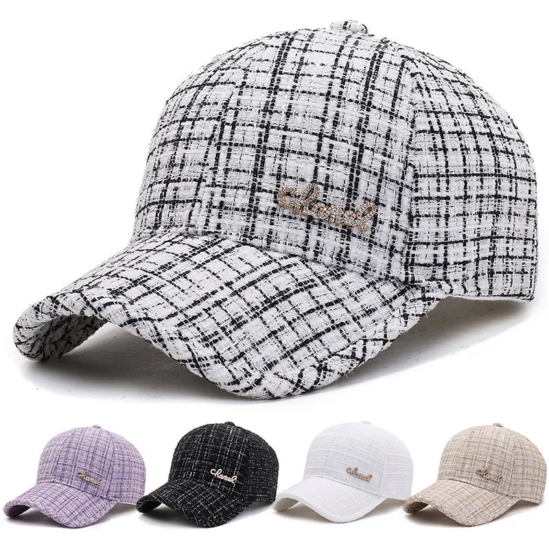 2022OutdoorLeisureBaseballCapTrendPlaidCapFashionSunHatSun