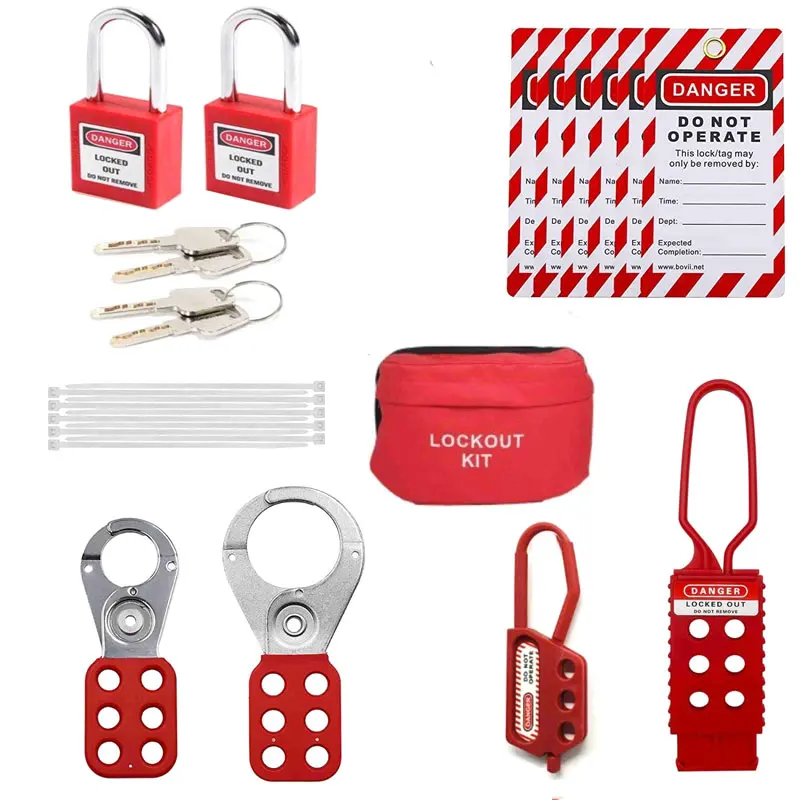 Segurança de Manutenção Pessoal Industrial Loto Fechaduras Interruptor Elétrico Bloqueio Osha Complacente Lockout Tagout Kit