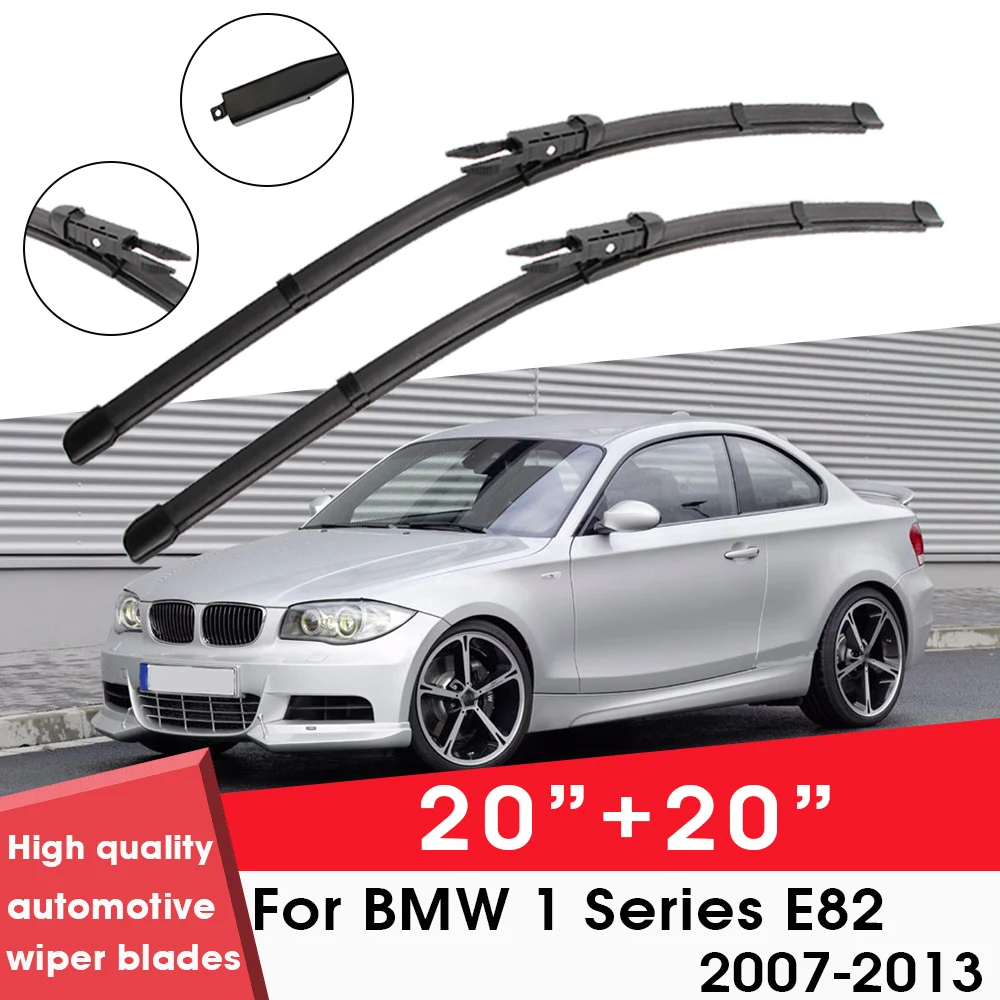 

Car Wiper Blade Blades For BMW 1 Series E82 2007-2013 20"+ 20" Windshield Windscreen Clean Naturl Rubber Cars Wipers Accessories