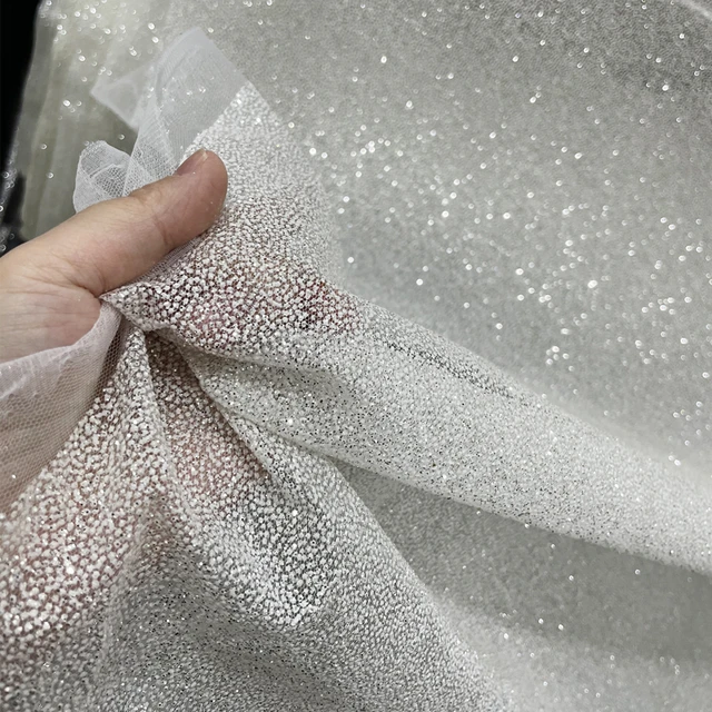 Shiny off White Organza Fabric, Organza Fabric With Shine for Bridal Dress,  Costume Dress 