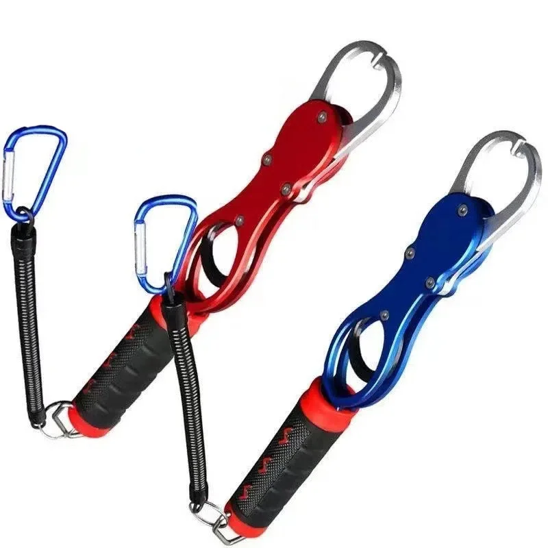 

AS Fish Lip Gripper Assist With Weight Scale Pilers Professional Aluminum Alloy Holder Grabber Grip Tool Lure Fishing Tackle