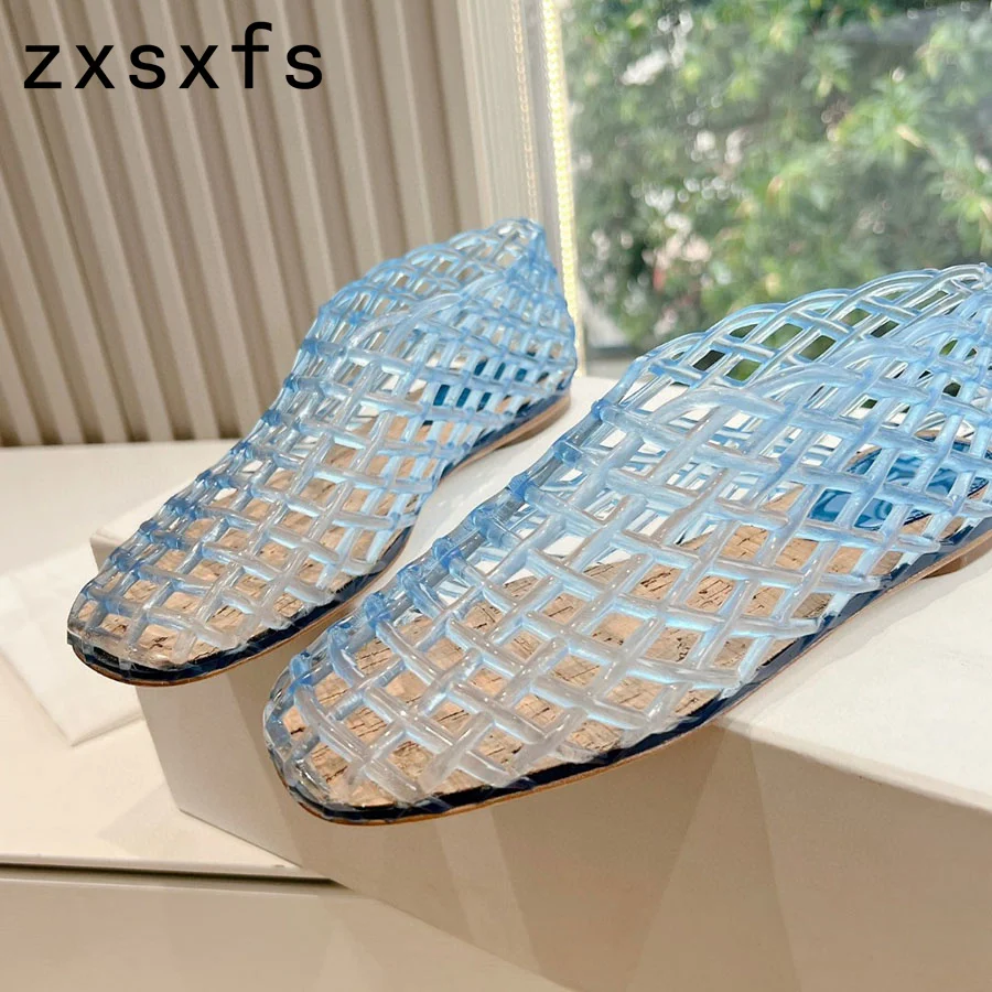 

Summer Hollow Out Sandals Women Clear PVC Holiday Beach Shoes For Woman Designer Brand Csual Sandalias Mujer 2024