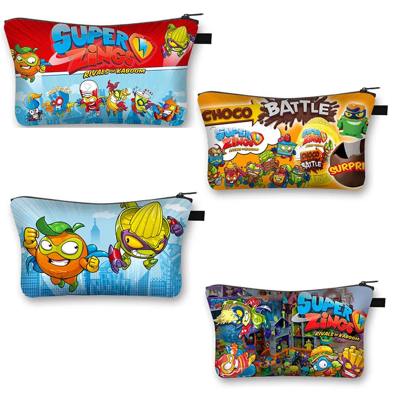 Cartone Animato Super Zings Custodia Cosmetica Viaggio Portatile Stampa 3D Ragazze Borsa Cosmetica Shopping Borsa Portamonete Pieghevole