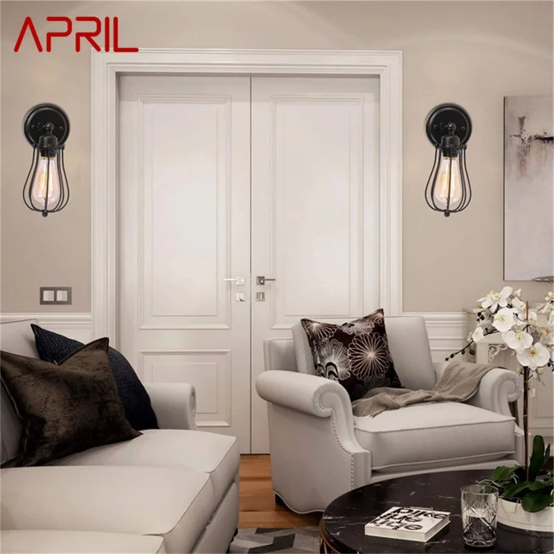 

APRIL Classical Wall Sconces Light Retro Loft LED Lamp Fixtures for Home Corridor Decoration