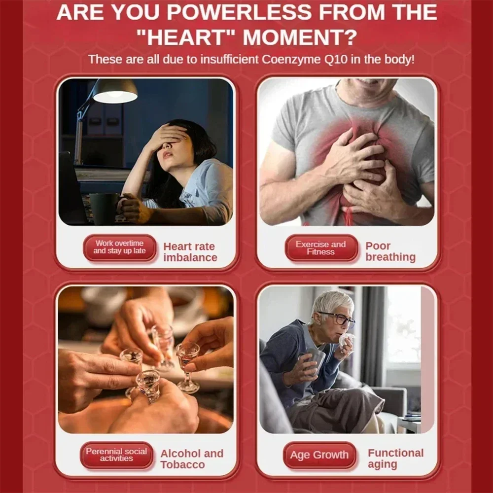 Organic CoQ10 Supplement 300 Mg Promotes Cardiovascular Heart Health Antioxidant Provides Energy Overall Health