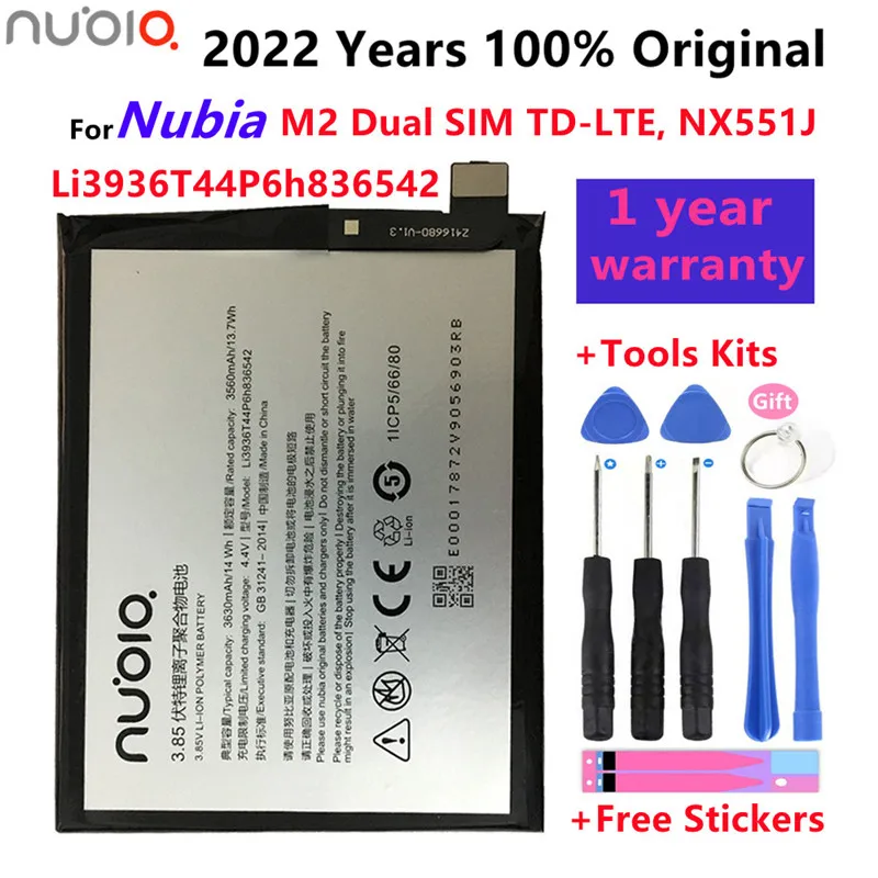 Оригинальный аккумулятор Li3936T44P6h836542 3630 мАч для ZTE/Nubia M2 Nubia Dual SIM TD-LTE NX551J | Мобильные