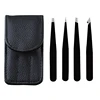 Stainless Steel Eyebrow Tweezers Point Tip/Slant Tip/Flat Tip Hair Removal Makeup Tool Kits With Bag 3