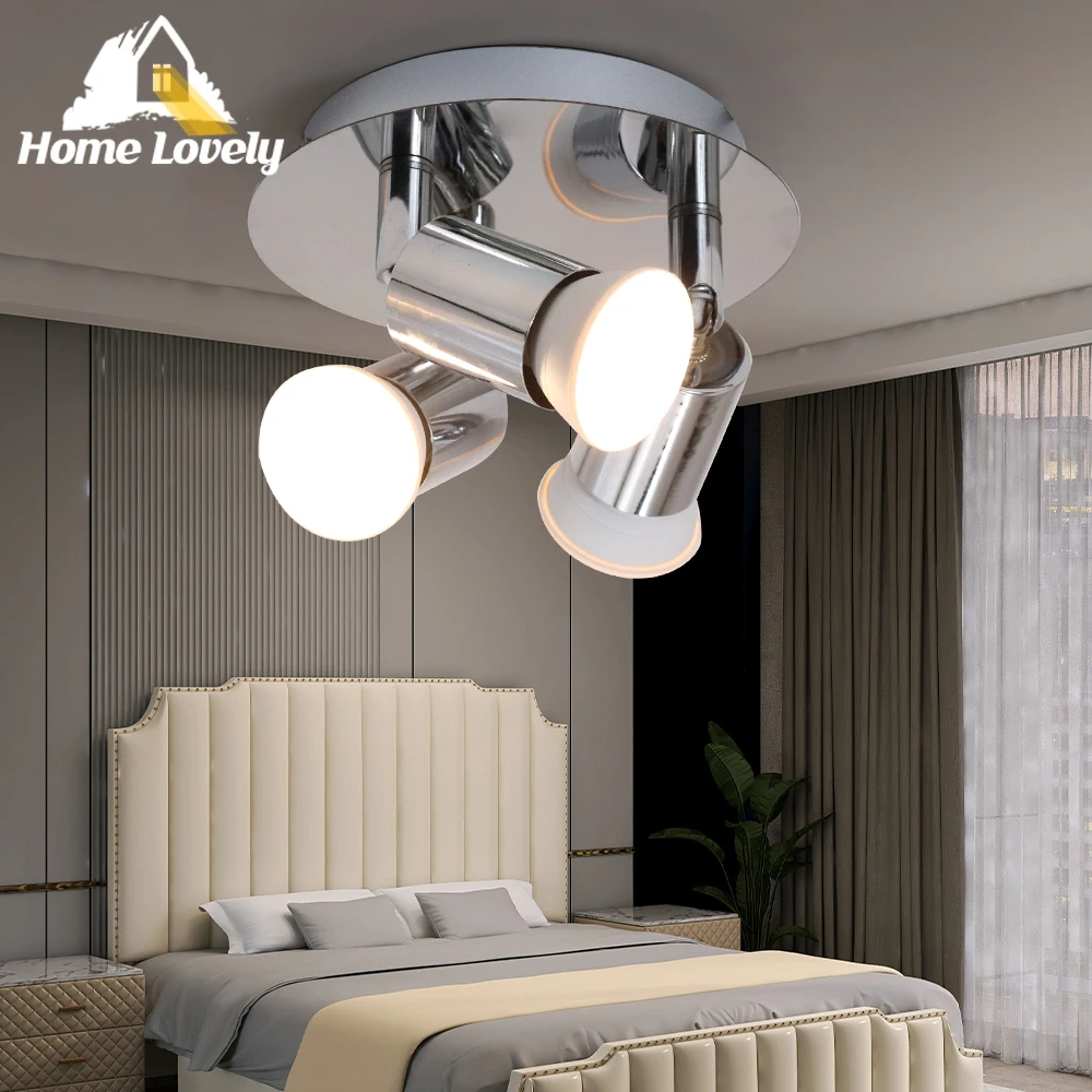 

Spotlight GU10 Holder Led 3 Heads Chrome Surface Mounted Modern Style Fixture for Room Hallway Balcony Lighting