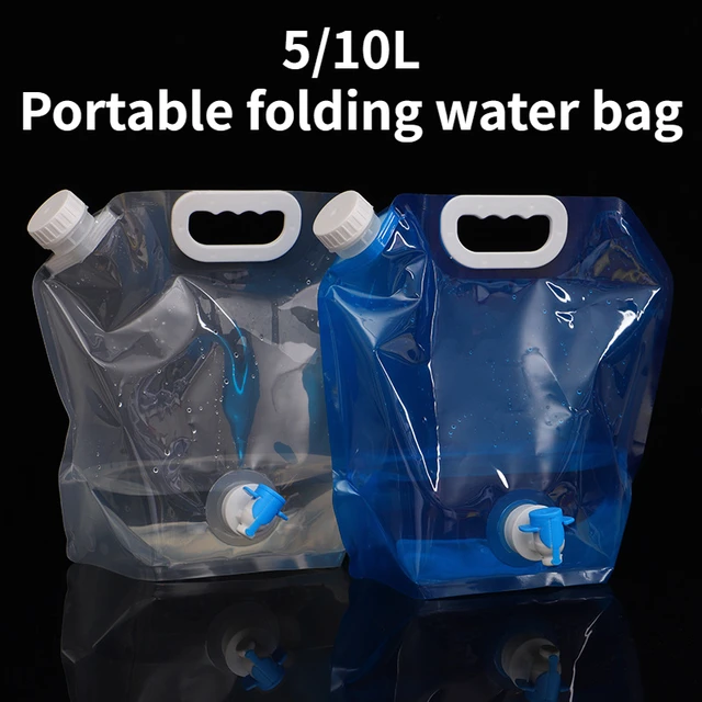 Bolsa de agua plegable portátil para acampar, cubo de agua grande,  contenedor de agua, bolsa plegable de viaje al aire libre, suministro de  Camping, 5 L, 10l - AliExpress