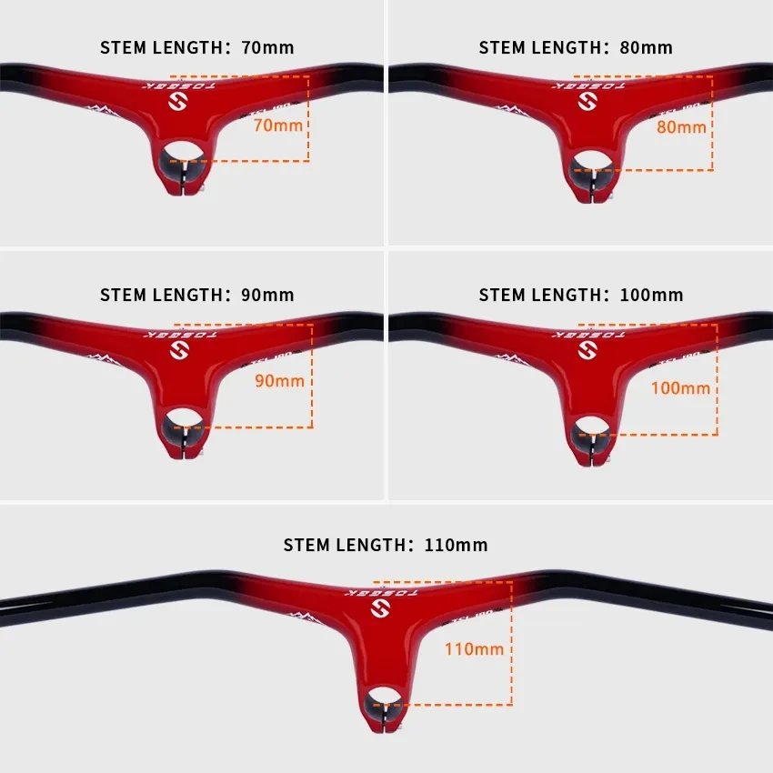 TOSEEK Full Carbon MTB Bicycle Handlebar -10 Degree Ultralight One-Shaped Bike Flat Bar Integrated Width 600mm-780mm Bike Parts