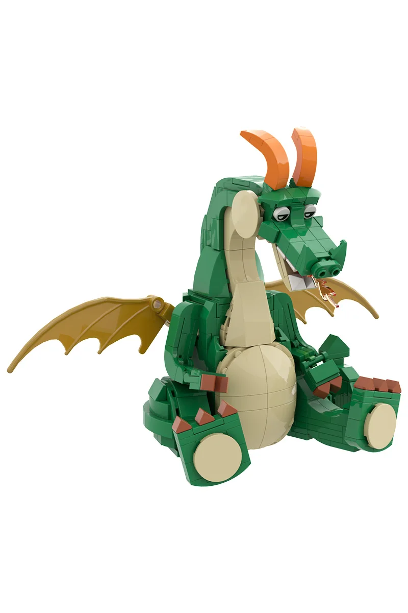 MOC Nette Drachen Modell Baustein Sets Feuer-speienden Drachen Anime Cartoon Drachen Action Tier Montage Ziegel Spielzeug Erwachsene geschenk – Detail 2