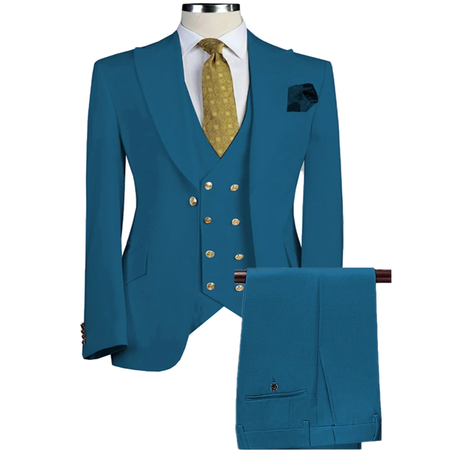 T237  Jacket Vest Trousers / 2024 Fashion New Men Casual Boutique Business Wedding Host Slim Dress Coat P