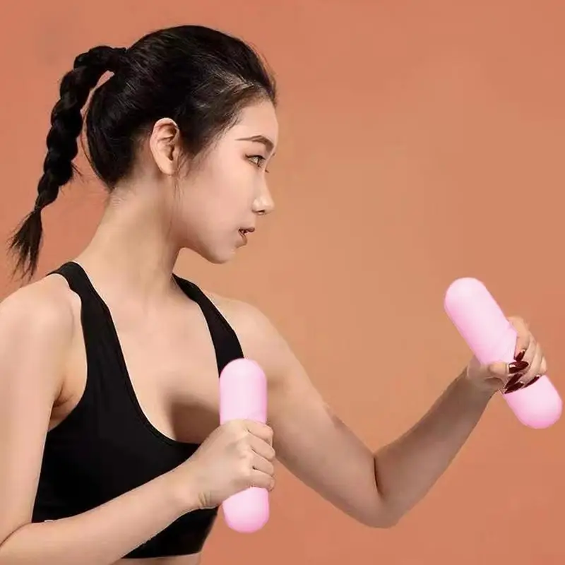 Weights Dumbbells Set Silicone Workout Hand Weight 2x Hand Weight Bar Portable Strength Training Equipment For Gym Yoga Lifting