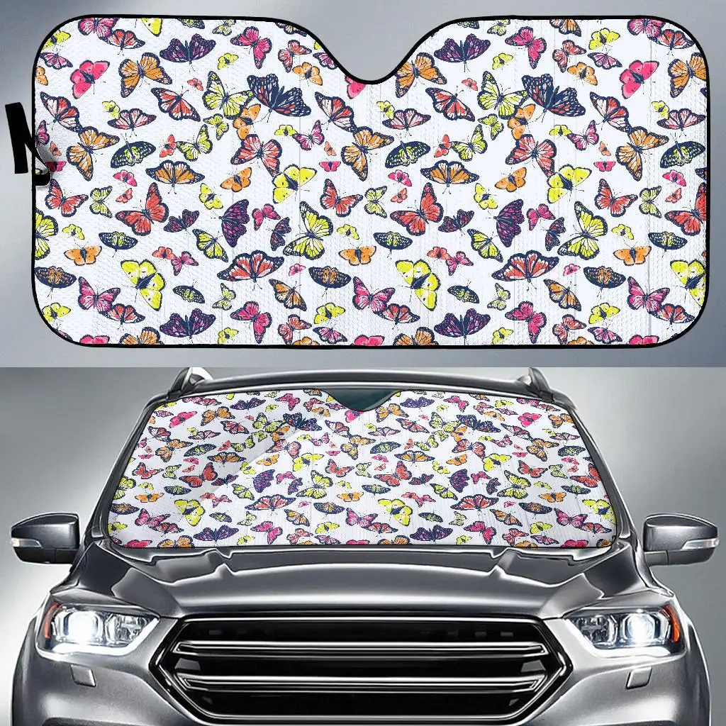 

Spring Butterfly Windshield Sunshade for Car SUV Truck Foldable Uv Ray Reflector Front Window Sun Shade Visor Shield Cover