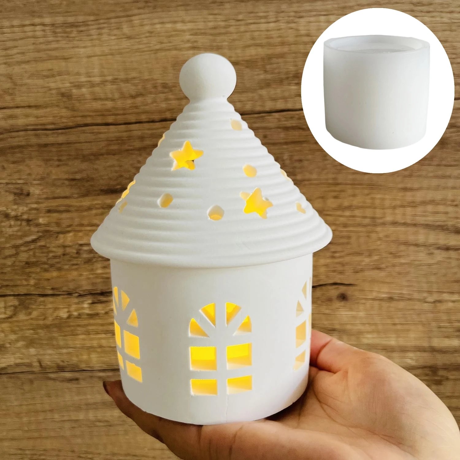 DIY Yurt House Silicone Mould Starry Sky Dome Tealight House Mold Lantern Houses Gypsum Mold Hollow Castle Storage Box molds