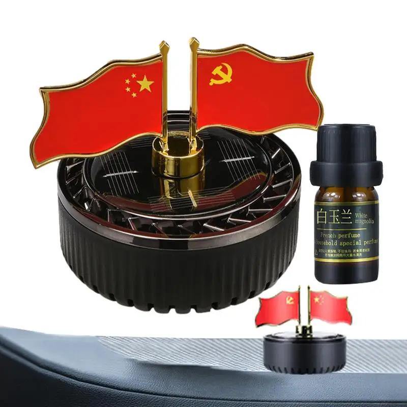 

Creative Flag Ornaments Car Perfume Solar Car Aromatherapy Diffuser Rotating Flag Design Rotating Solar Car Fresheners Decorativ