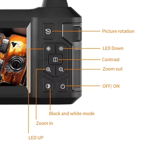 4.3" IPS LCD Borescope Sewer Camera 1080P Handheld IP67 Waterproof Snake Camera with 8 LED Lights for Car Home Automotive 2