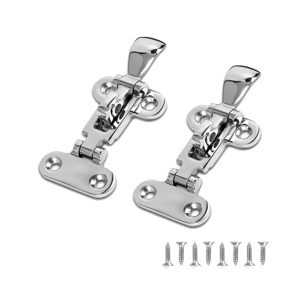 

Marine Grade Boat Door Hatch Anti-Rattle Latches, Hold Down Clamp Latches, Solid Construction, Lockable,(2 PCS)