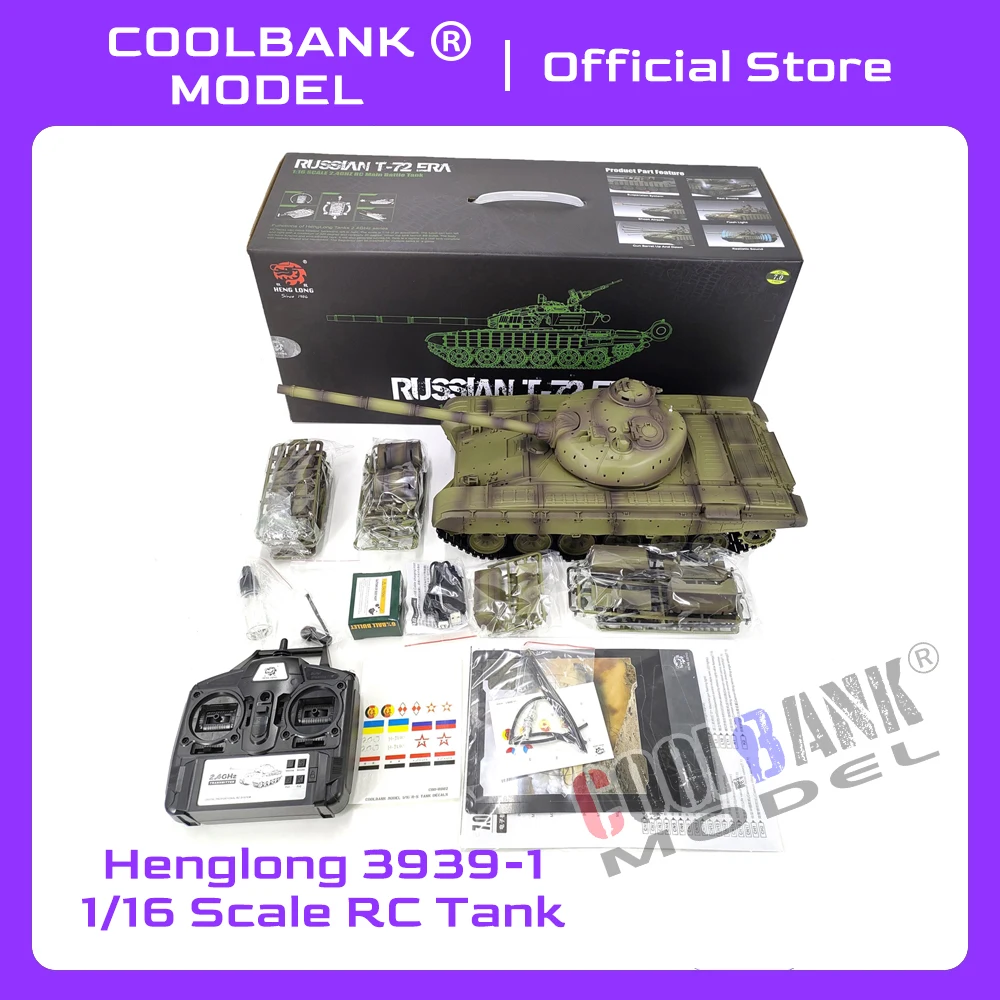 Coolbank Rc 탱크 러시아 T72 ERA 1/16 리모컨 탱크 모델, 14 세 이..