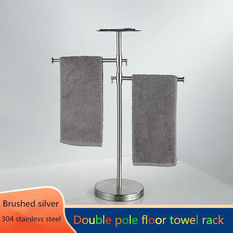 스테인리스강 더블로드 타월 랙, 독립 디자인, 욕실 선반, 휴대폰 브래킷 드로잉 공정, 신제품