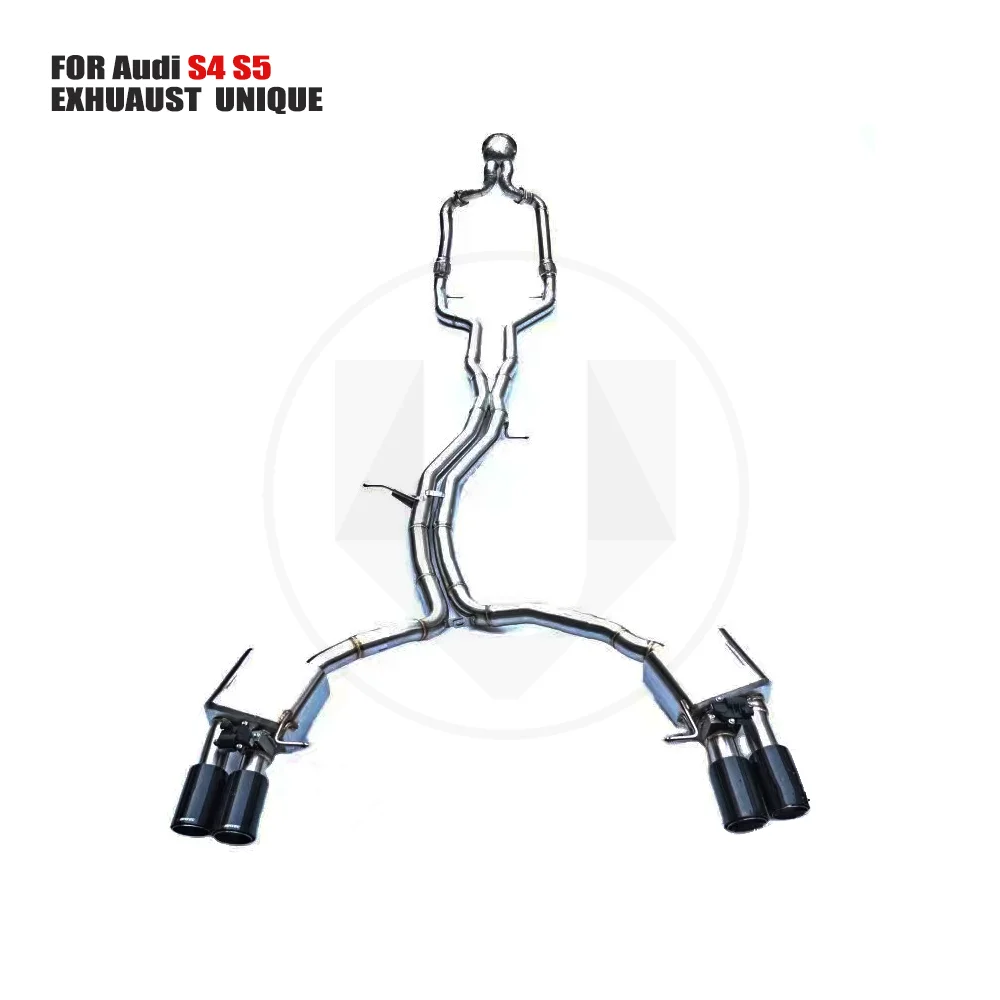 

UNIQUE Stainless Steel Exhaust System Manifold is Suitable for Audi S4 S5 Auto Modified Valve Muffler Downpipe With Catalyst