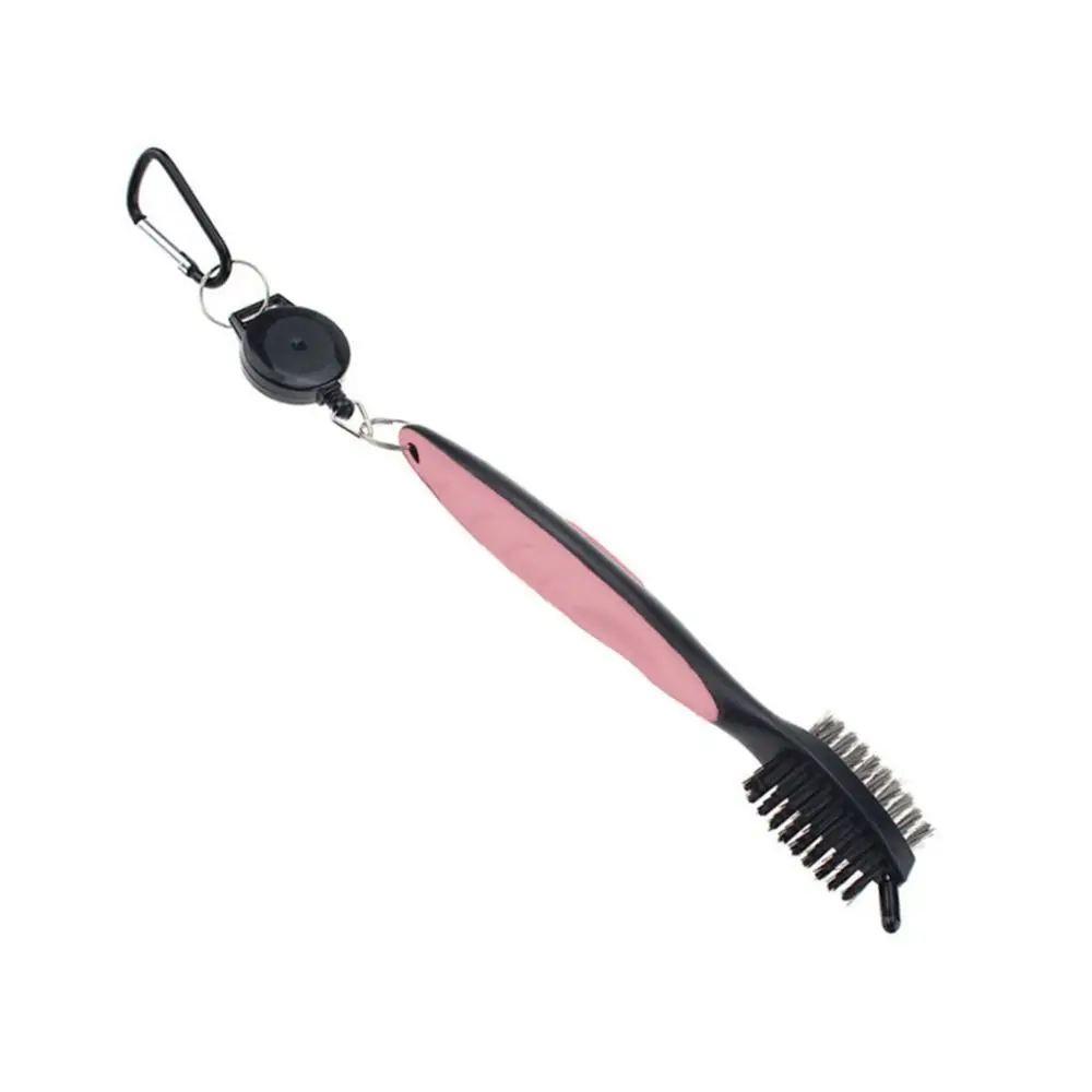 

Retractable Golf Club Brush Zip-line 3 In 1 Retractable Groove Cleaner 4 Colors Durable Groove Cleaning Brush