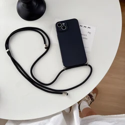 Housse de téléphone croisée antichoc avec bandoulière réglable et coque souple