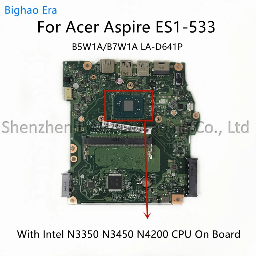 Placa-mãe do Portátil para Acer Aspire La-d641p Es1732 Es1533 N3350 N3450 N4200 Cpu Ddr3 Nbgft1100b Nbgft1100c Nb.gft11.00c