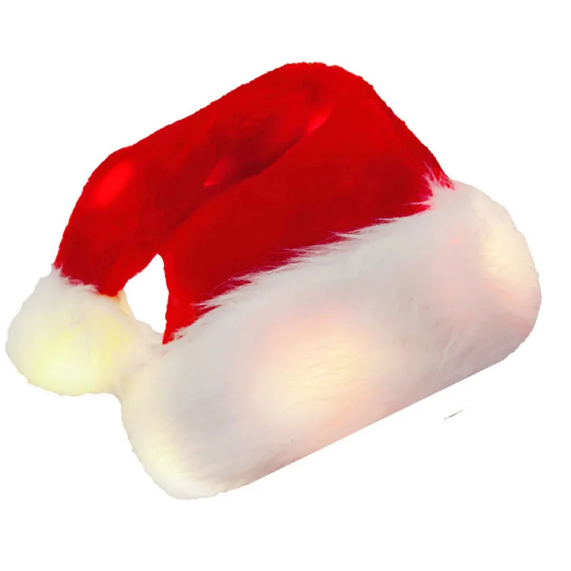 

1pcs Light Up Flashing Santa Hat Led Hats Holiday Adults Kids New Year Festive Holiday Glow Party Decoration Christmas navidad