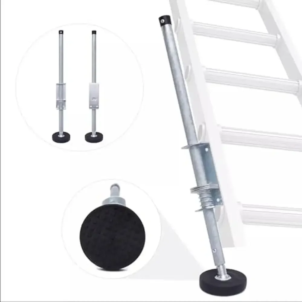 Adjustable Ladder Leveler Kit Extension Articulating Double Sided Step Ladders Anti-Slip Steel Rubber Feet Stabilizer 20 4