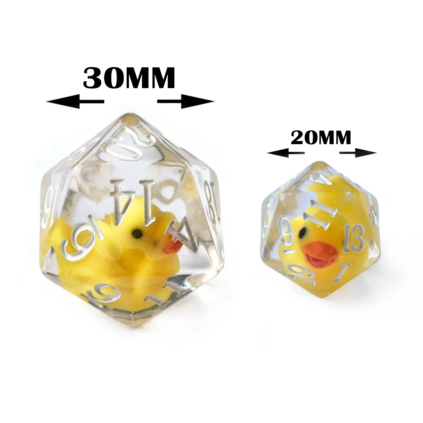 Bescon Oversized DND Animal Dice Set, Giant 7pcs Polyhedral D&D Dice Set, Big Sized RPG Rabbit and Yellow Duck