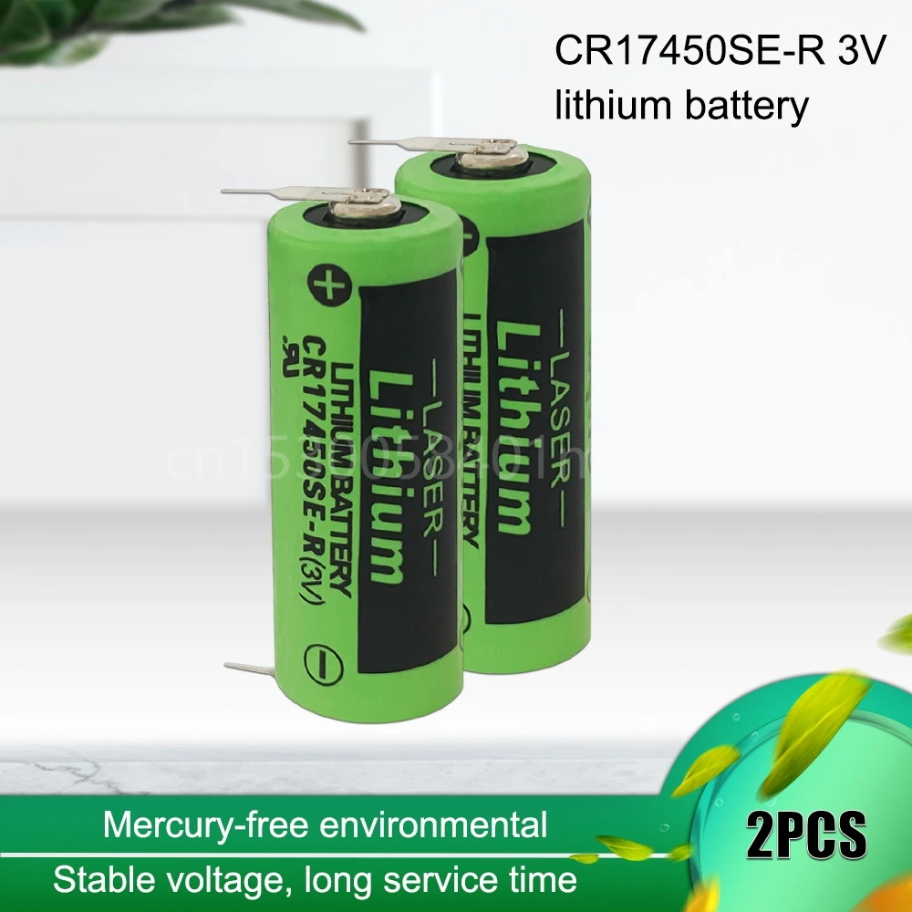 2PCS CR17450SE-R 3V CR17450 17450 FANUC Li-ion Battery Replacement for SONYO A98L-0031-0012 A02B-0200 With leg lithium battery