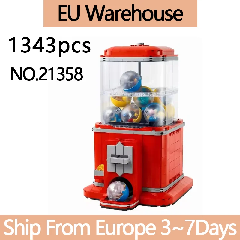 Set de Bloques de Construcción de Máquina Expendedora que Funciona con Monedas, 1343 Piezas, Creativo, Compatible con 21358, Rompecabezas de Máquina Expendedora Retro, Nostalgia